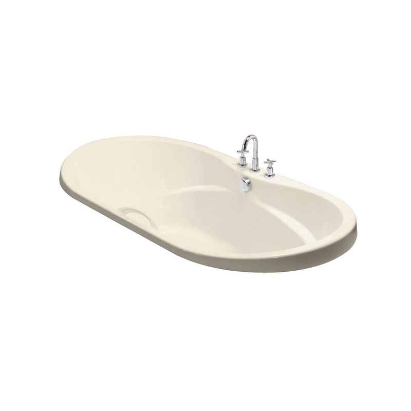 MAAX 102759-055-004-100 Living 7236 Acrylic Drop-in Center Drain Aerofeel Bathtub in Bone