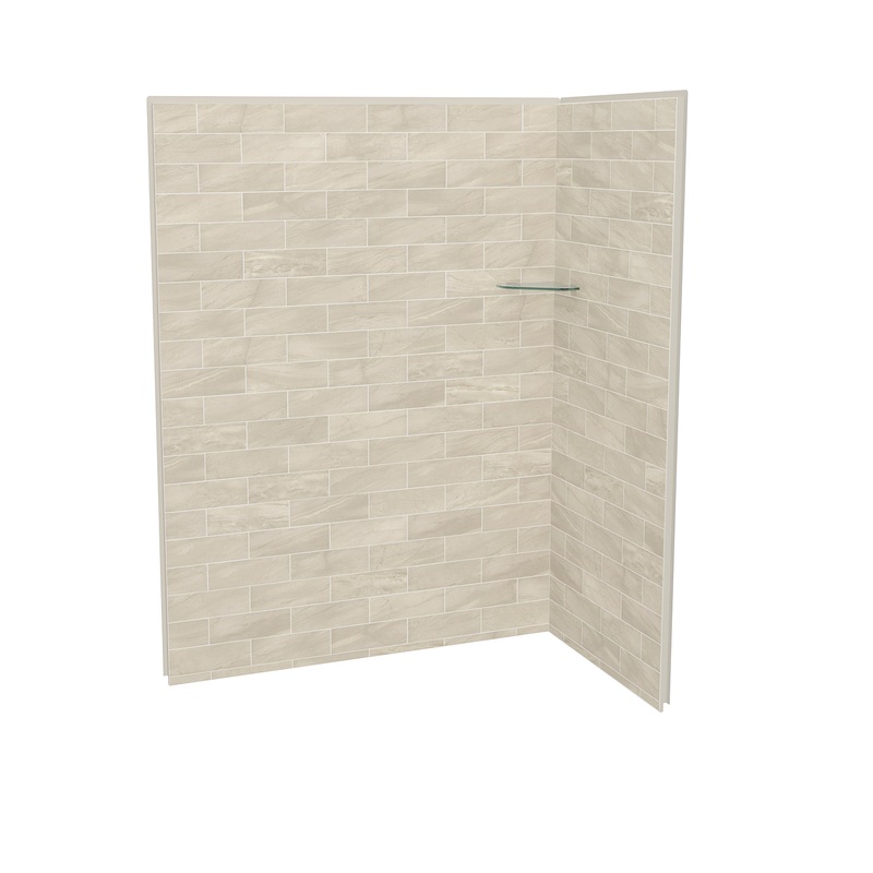 MAAX 107465-312-507 Utile 6032 Composite Direct-to-Stud Two-Piece Corner Shower Wall Kit in Organik Loam