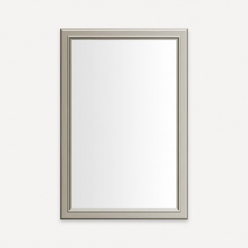 Medicine Cabinet Main Line 20W x 30H x 4D Inch 1 Doors Framed Mirror Nickel Flat Top Reversible Bryn Mawr Frame Slow Close Hinges