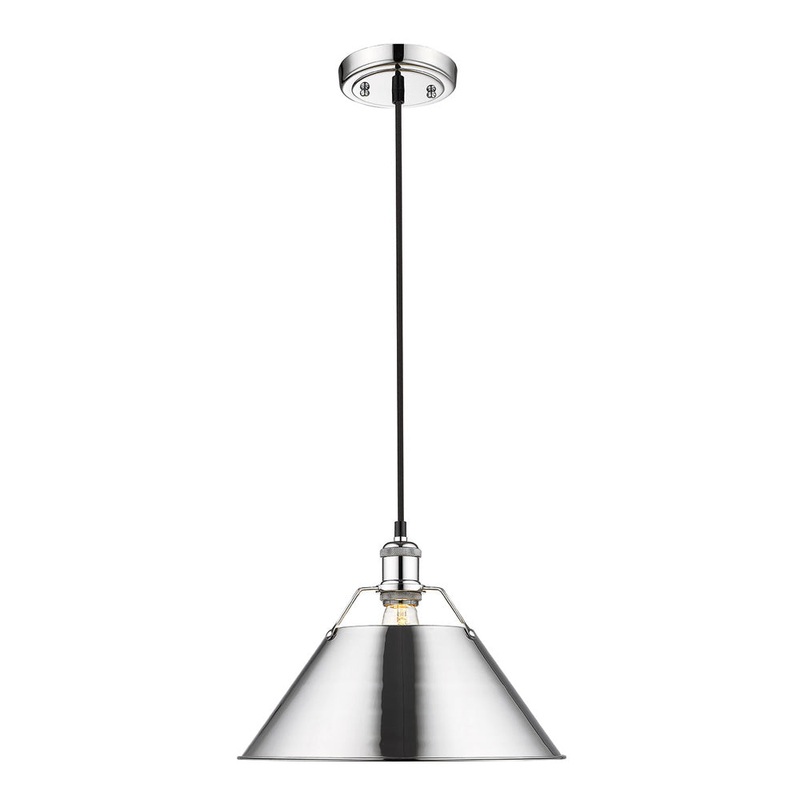 One Light Pendant from the Orwell Collection in Chrome Finish by Golden