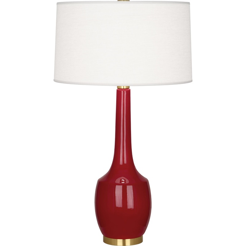 One Light Table Lamp from the Delilah Collection in Oxblood Glazed Finish by Robert Abbey