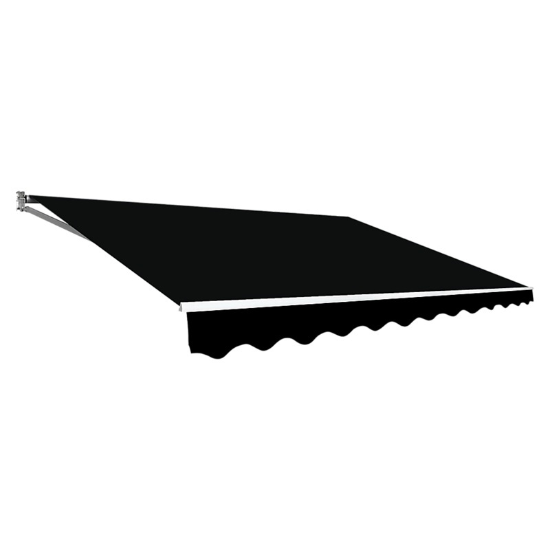 Outdoor Folding Arm Awning Retractable Sunshade Canopy Black 5.0m x 3.0m