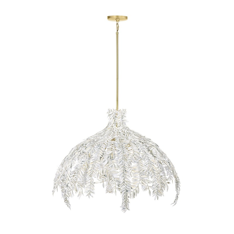 Six Light Pendant from the Jalore Collection in Distressed White Finish by Eurofase