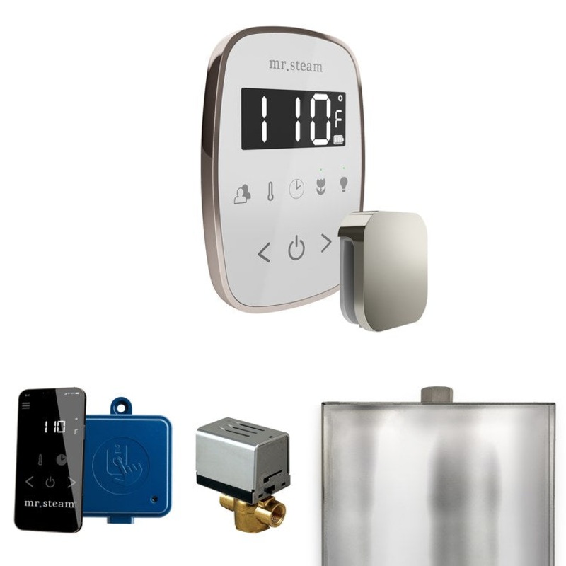Steam Kit ButlerFlex White/Polished Nickel Control Package for MS90 to MSSUPER3