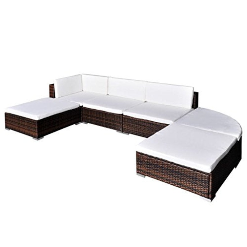 vidaXL Divano da Giardino 16 pz in Polyrattan Esterni Marrone Sofa con Cuscini