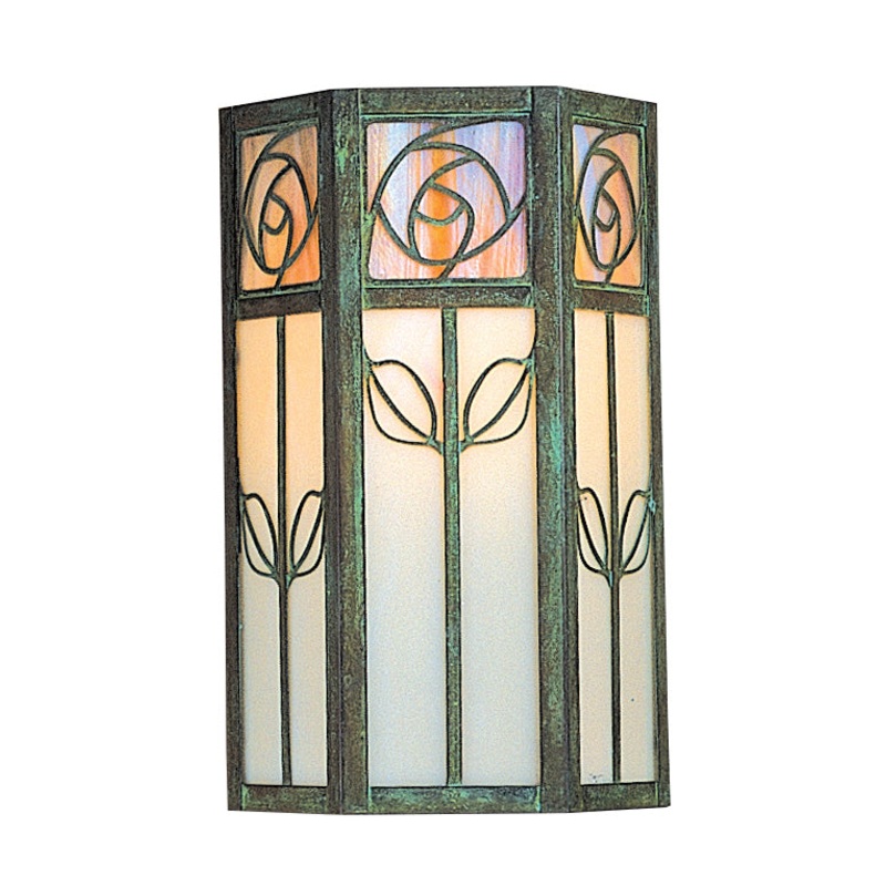 Arroyo SCW-12GWC-VP Saint Clair One Light Wall Mount Verdigris Patina