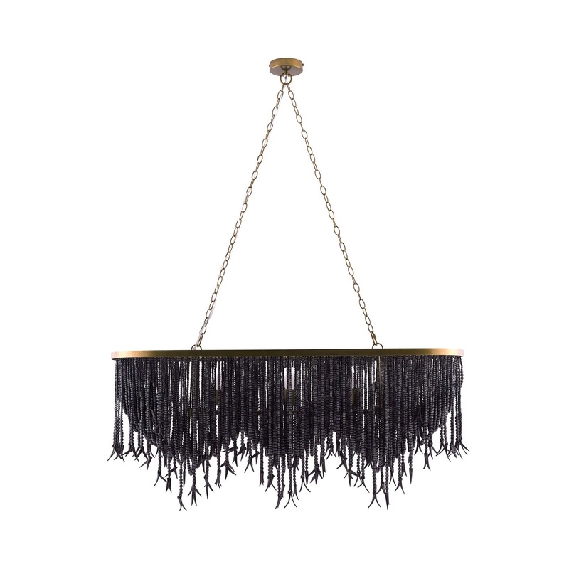 Arteriors 85026 Baja Six Light Linear Chandelier Dark Gray Wash