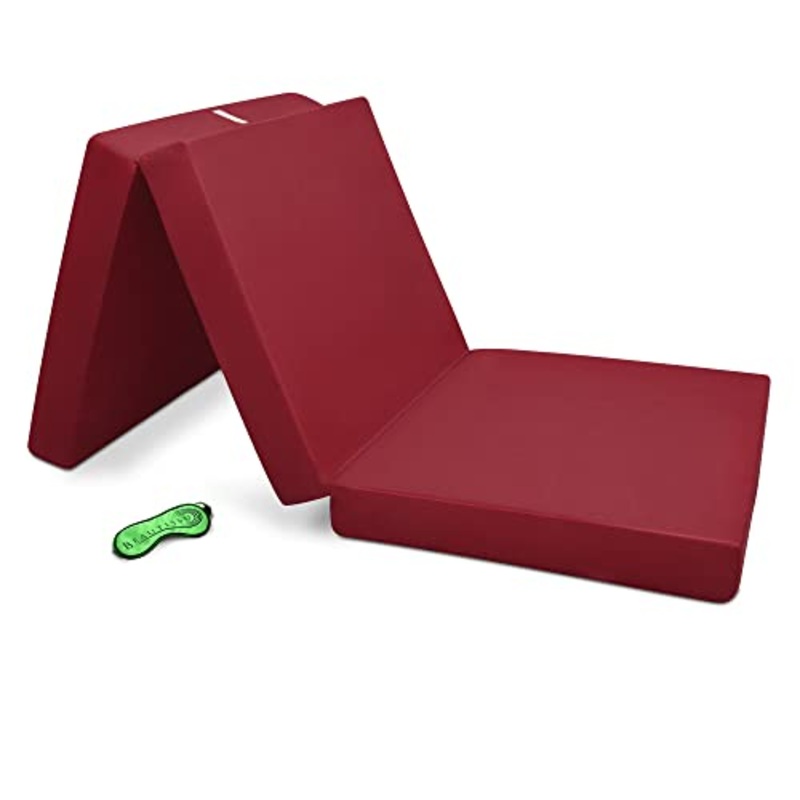 Beautissu Materasso da Campeggio Pieghevole – Materasso Pieghevole Ospiti – Campix 80×195 cm – Soffice Confortevole e Funzionale – Rosso – Materasso Traspirante in Microfibra – Lettino da Viaggio