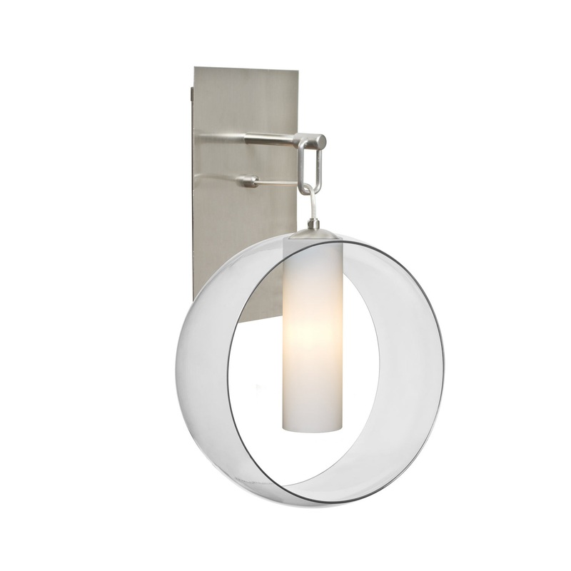 Besa 1WP-PLATOCL-LED-SN Plato One Light Wall Pendant Satin Nickel