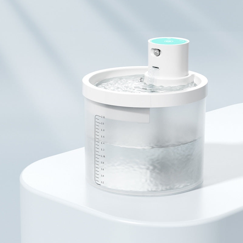 Blue Wireless Automatic Pet Water Fountain – 2.2L Motion Sensor Dispenser
