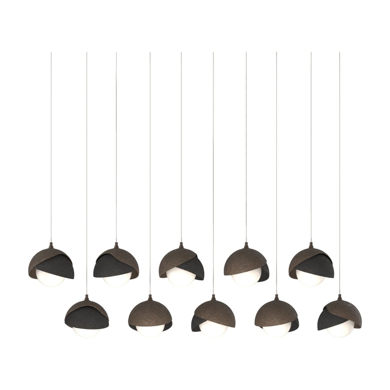 Brooklyn 10-Light Double Shade Pendant Bronze Black