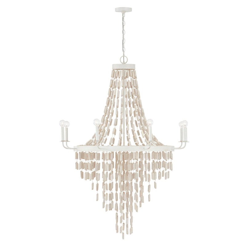 Capital Lighting 447782OW Carissa 8 Light Chandelier Organic White