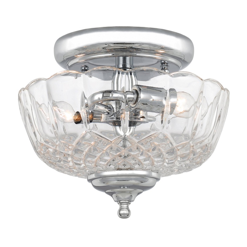 Crystorama 55-SF-CH Ceiling Mount Two Light Semi Flush Mount Polished Chrome