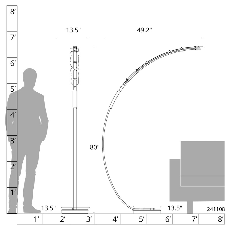Glissade LED Arc Floor Lamp Dark Smoke