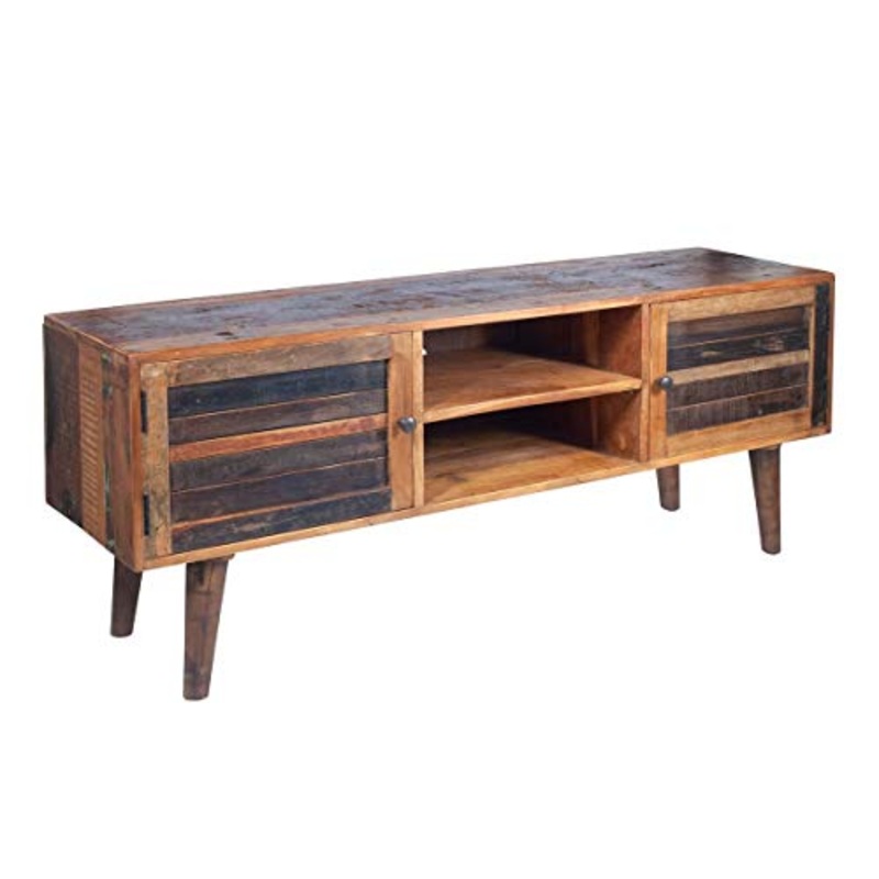 Home Gadgets Mobile TV in legno rustico, 150 cm