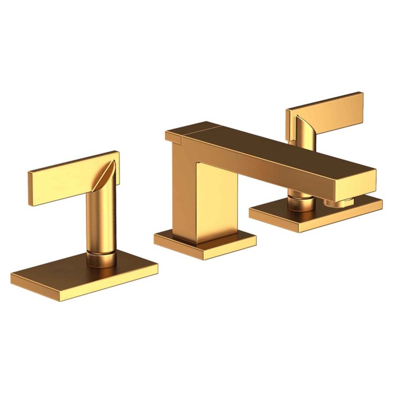 Lavatory Faucet Metro Widespread 8 to 20 Inch Spread 2 Lever ADA Satin Gold PVD 1.2 Gallons per Minute Brass Spout Height 2-1/2 Inch