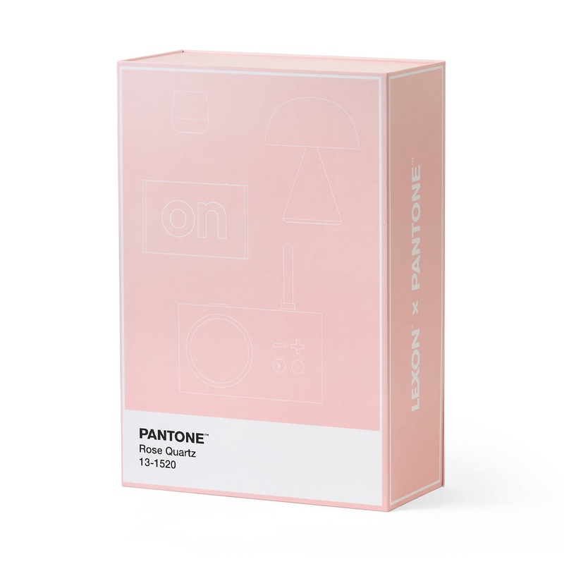 Lexon GIFT Set PANTONE – Includes Mino+ Mini Speaker, Flip Classic Clock, Mina M Lamp, Thykho 3  Speaker – Rose Pink
