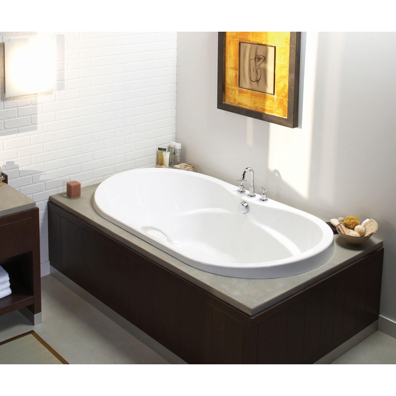 MAAX 102761-094-001-100 Living 6636 Acrylic Drop-in Center Drain Combined Hydromax & Aerofeel Bathtub in White