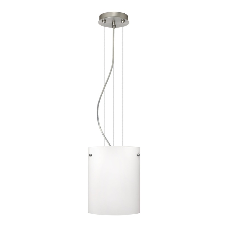 One Light Pendant from the Tamburo Collection in Satin Nickel Finish by Besa