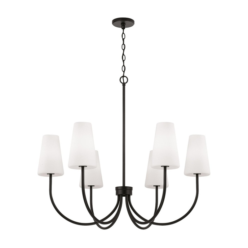 Six Light Chandelier from the Averitt Collection in Matte Black Finish by Capital Lighting