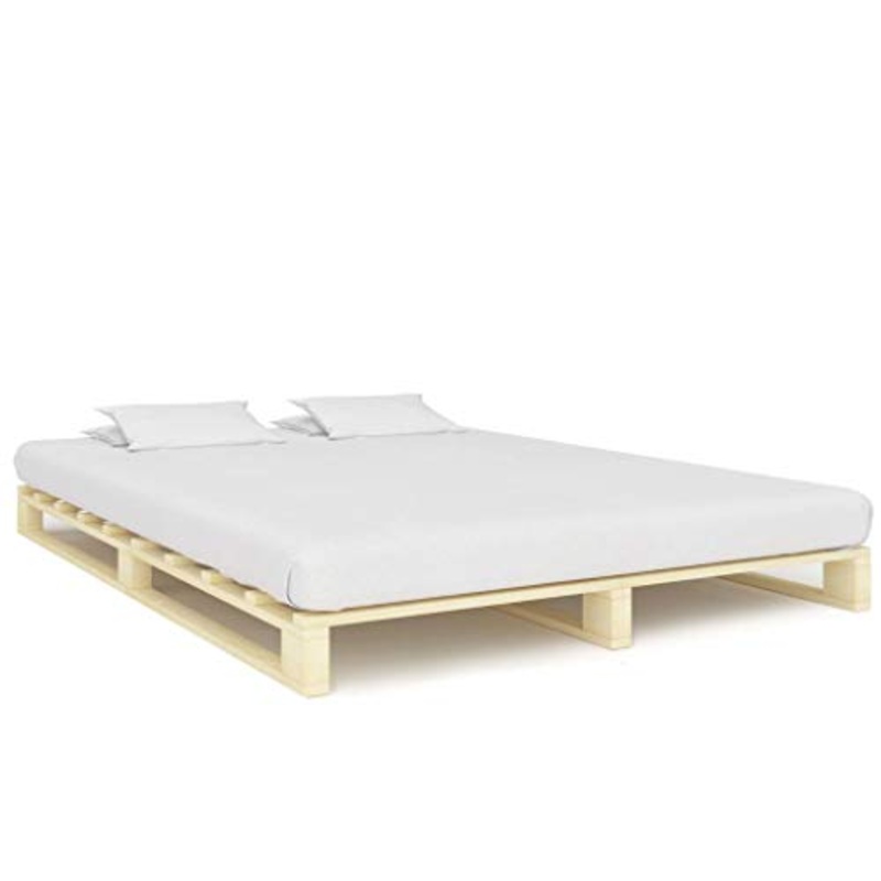 SKM Giroletto in Pallet di Legno Massello di Pino 160×200 cm (33.7kg)