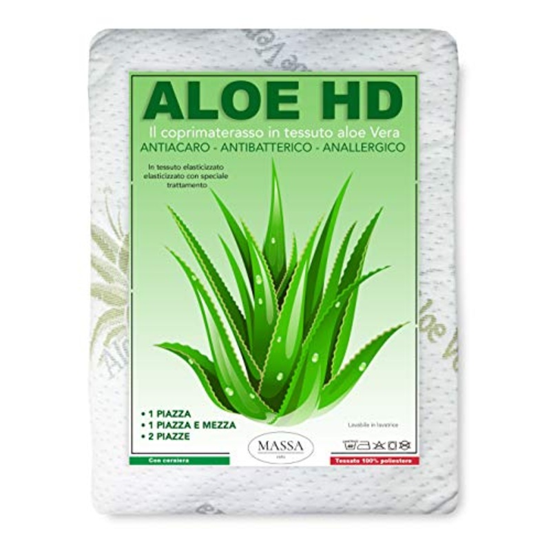 Tex family COPRIMATERASSO traversa Aloe Vera HD antiacaro e Anallergico Made in Italy – 2 PIAZZE