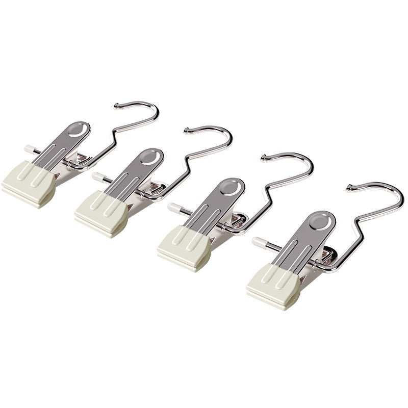 White Stainless Steel Hanging Clips (35 PCS) – Strong Grip for Pants, Hats, Socks, Laundry