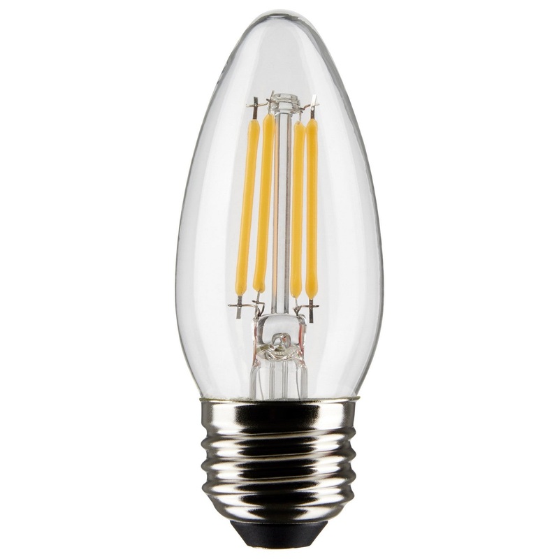 4 Watt B11 LED – Clear – Medium Base – 5000K – 120 Volt – 2-Pack Light Bulb by Satco