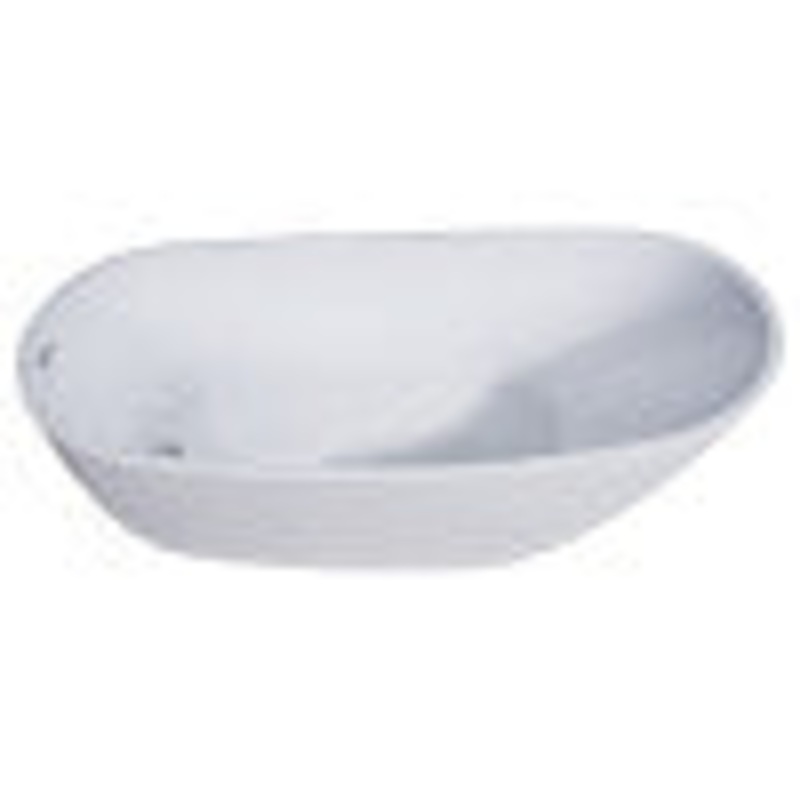 ALFI brand AB8826 68 inch White Oval Acrylic Free Standing Soaking Bathtub
