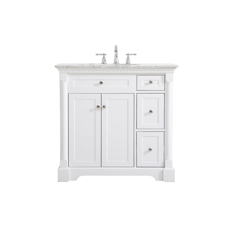 Bathroom Vanity Set from the Clarence Collection in White Finish by Elegant Lighting