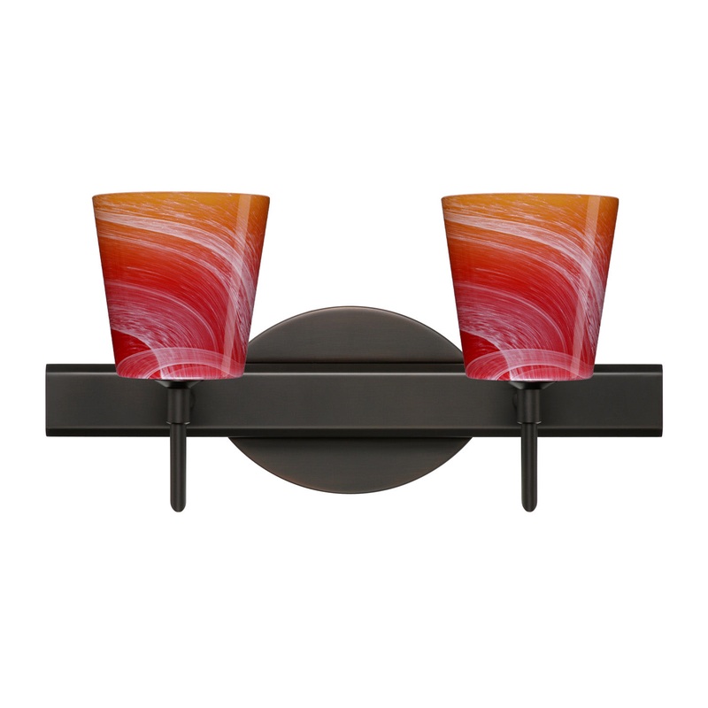 Besa 2SW-5131SL-BR Canto Two Light Wall Sconce Bronze (Discontinued)