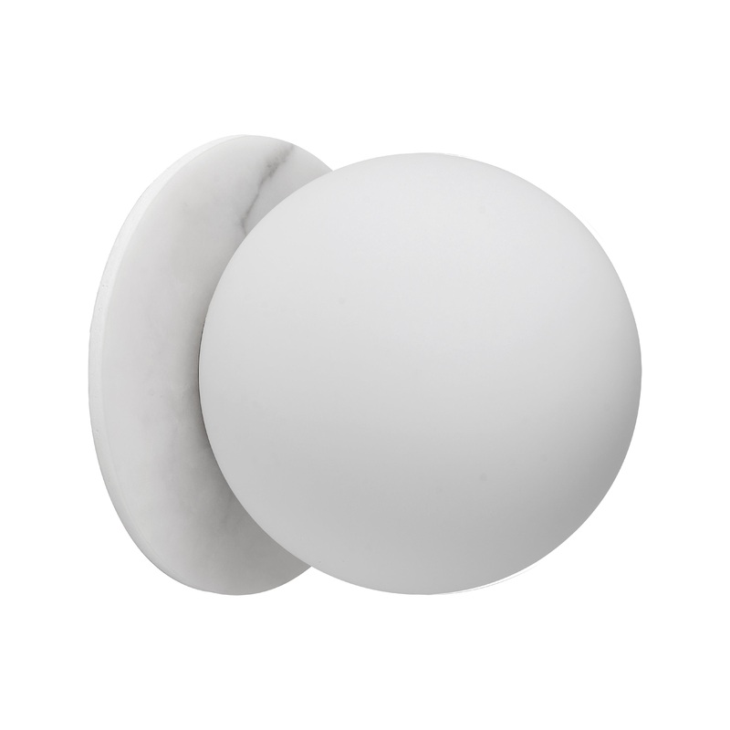 Burlat 1-Light Wall Sconce Alabaster with White Opal Glass