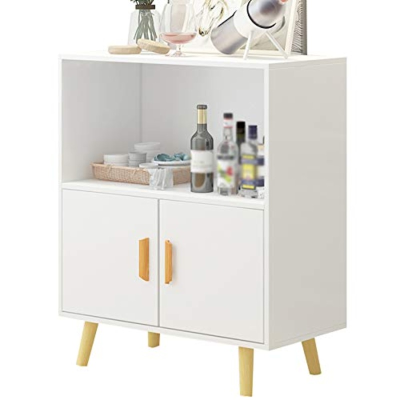 Comodino In Legno Massiccio Gamba Tavolo 2-porte Semplice Moderna Camera Da Letto Comodino Multifunzionale Armadio di Immagazzinaggio 50X24X74CM FANJIANI