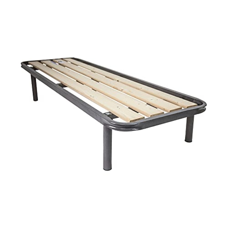 Comprarredo Rete singola in ferro ortopedica a doghe verticali misure 80 x 190 cm, dotata di tavole in legno massello e piedi avvitabili, per materasso una piazza