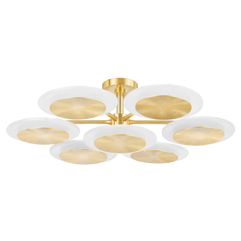 Corbett Lighting 328-38-VPB Topaz LED Semi Flush Mount Vintage Polished Brass