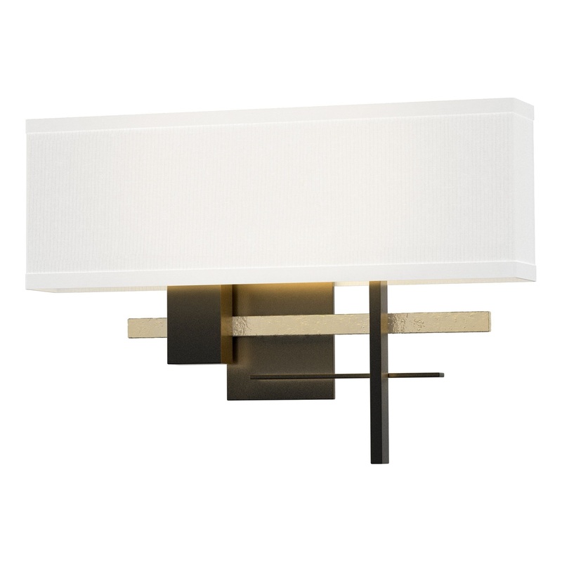 Cosmo Sconce Black Modern Brass Natural Anna Shade (SF)