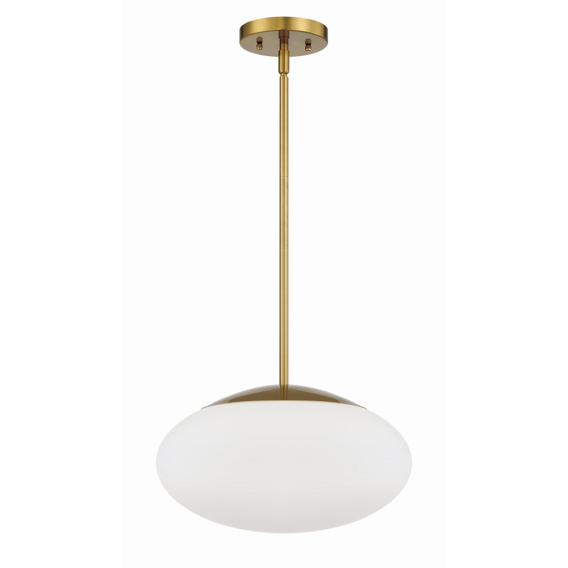 Craftmade 56894-SB-WG Gaze One Light Pendant Satin Brass