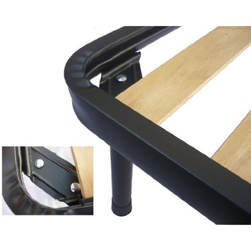 DOLCI SOGNI Set 4 Piedi Letto Acciaio Nero, Piedi per Rete a Doghe Universali a Doppio Bullone, Gambe Letto Altezza 30 cm, Piedini Letto Matrimoniale e Letto Singolo, 100% Made in Italy