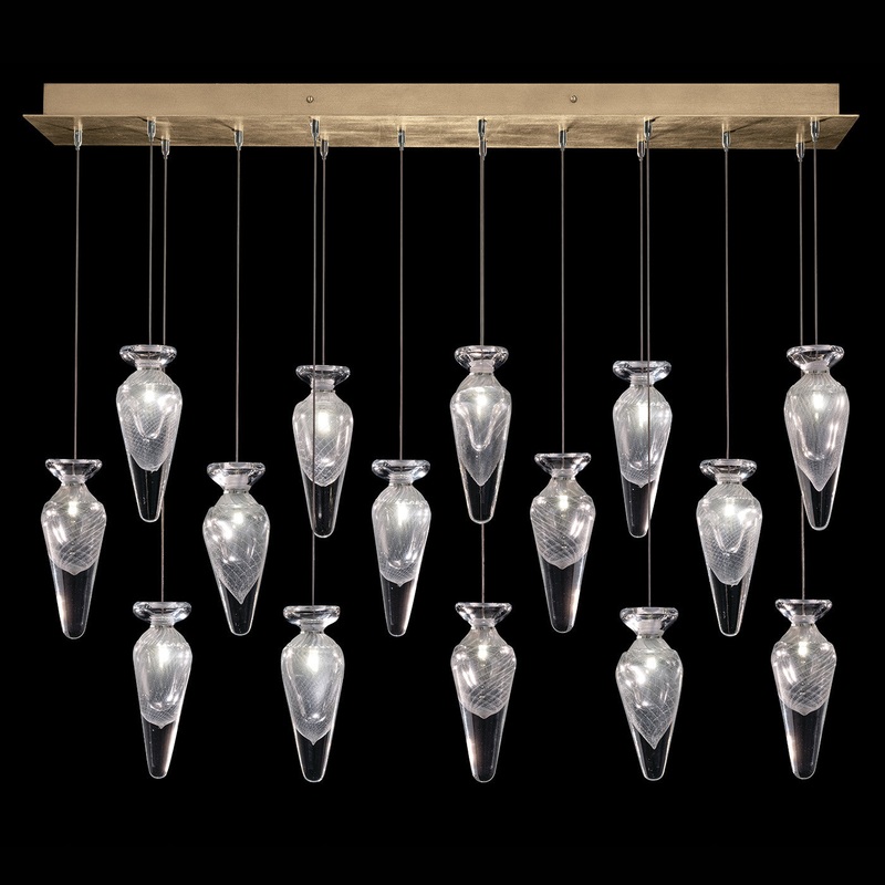 Essence 49″W Rectangular Pendant Gold/Clear Tear