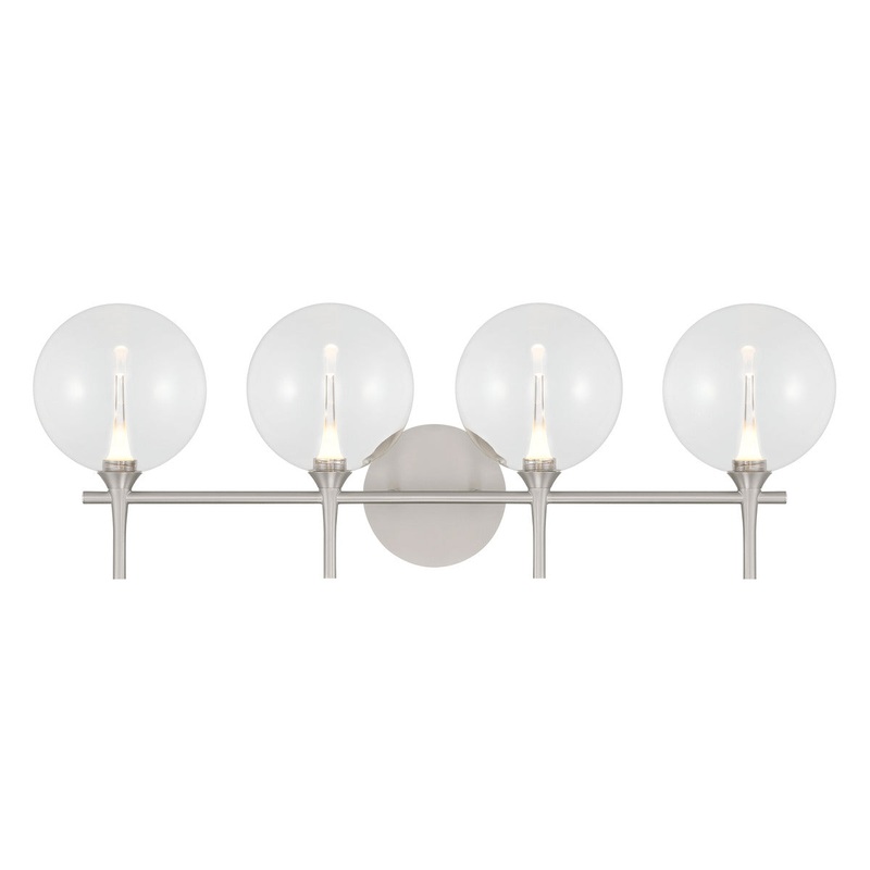Iissa 4-Light Vanity Light Nickel Clear Glass