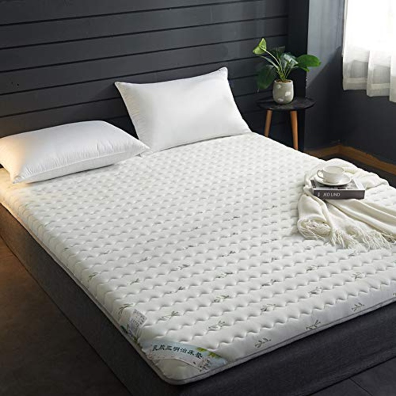 JiaQi Traspirabilit Schiuma di Memoria Materasso,Tatami Futon Materasso Pieghevole,ipoallergenico Bed Ground Stuoia Pisolino Rilievo di Pressione Trapuntato-Bianca 180x200x5cm(71x79x2inch)