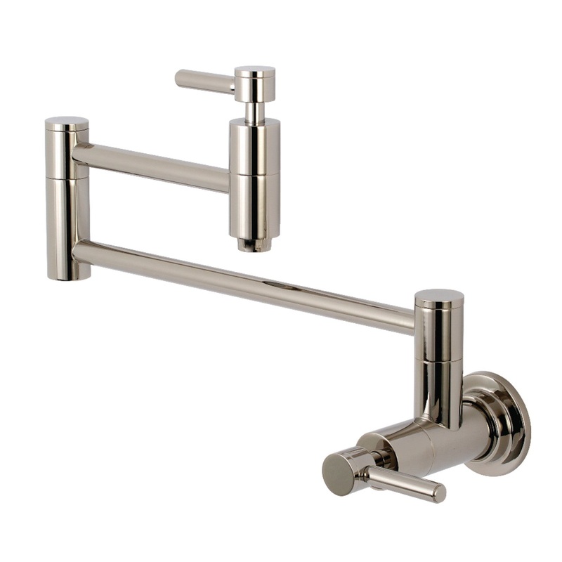 Kingston Brass KS8106DL Concord Wall Mount Pot Filler Kitchen Faucet, Polished Nickel
