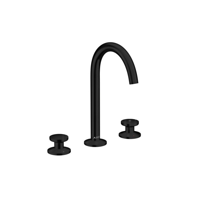 Lavatory Faucet One 170 Widespread 8 Inch Spread 2 Knob WaterSense Matte Black 1.2 Gallons per Minute Less Drain 3 Hole Select/AirPower/Comfort Zone/EcoRight