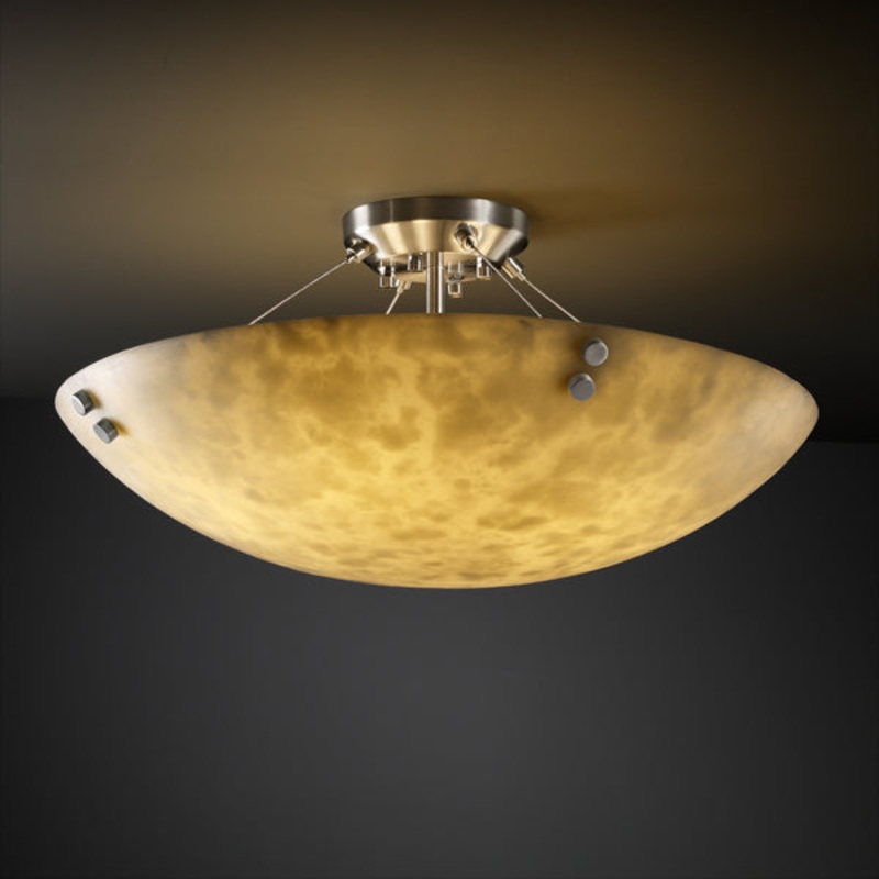 LED Semi-Flush Mount from the Clouds Collection in Brushed Nickel Finish by Justice Designs