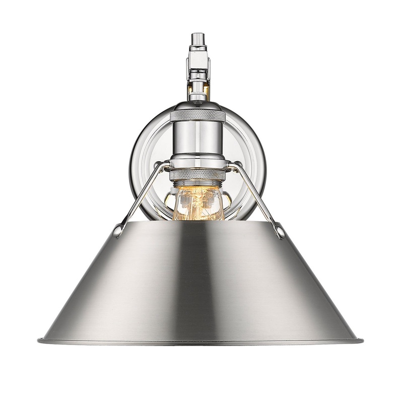 One Light Wall Sconce from the Orwell Collection in Chrome Finish by Golden