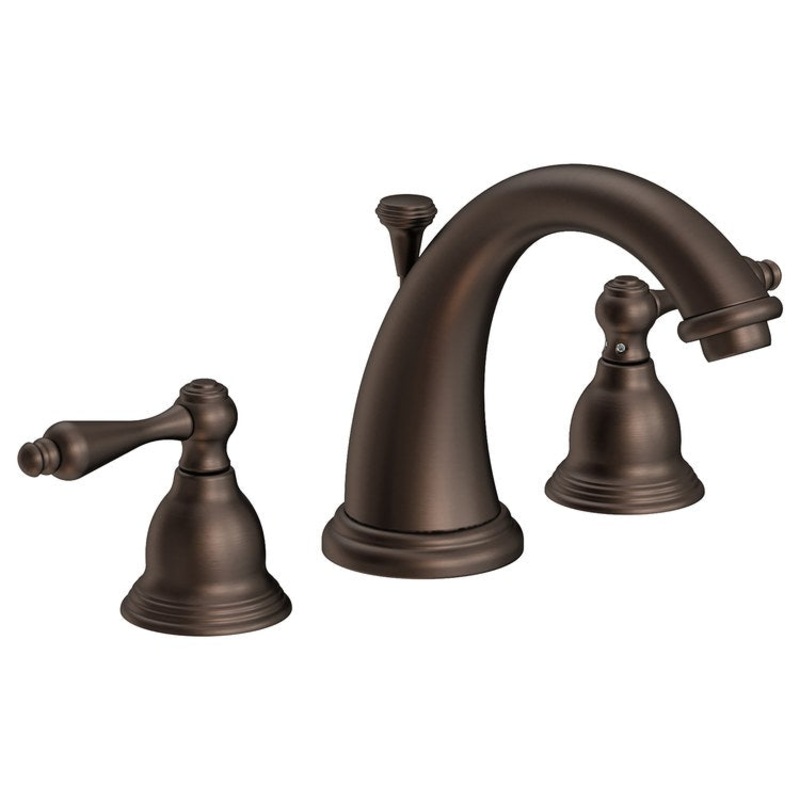Seaport Two Handle Widespread Bathroom Faucet with Lever Handles with Drain – English Bronze