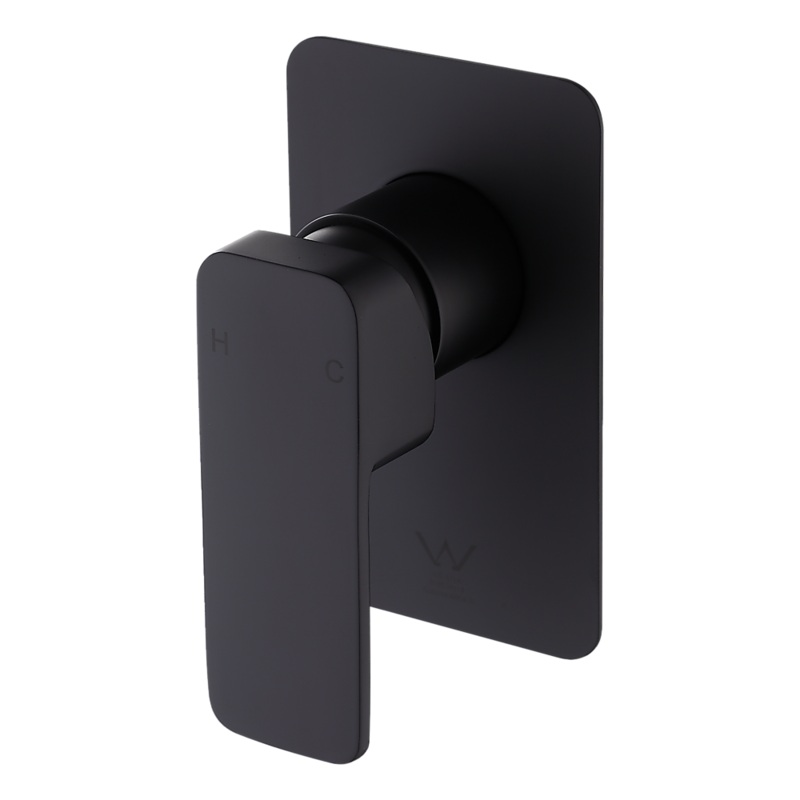 Single Square Shower Bath Mixer Tap Bathroom WATERMARK Approved in Black