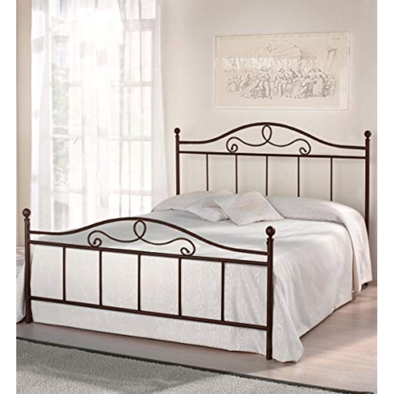 SomnusSana Letto in Ferro Battuto Matrimoniale – Prodotto Artigianale Italiano Modello MALTA Disponibile in vari colori 160×190 Made in Italy (Rame Bruciato)