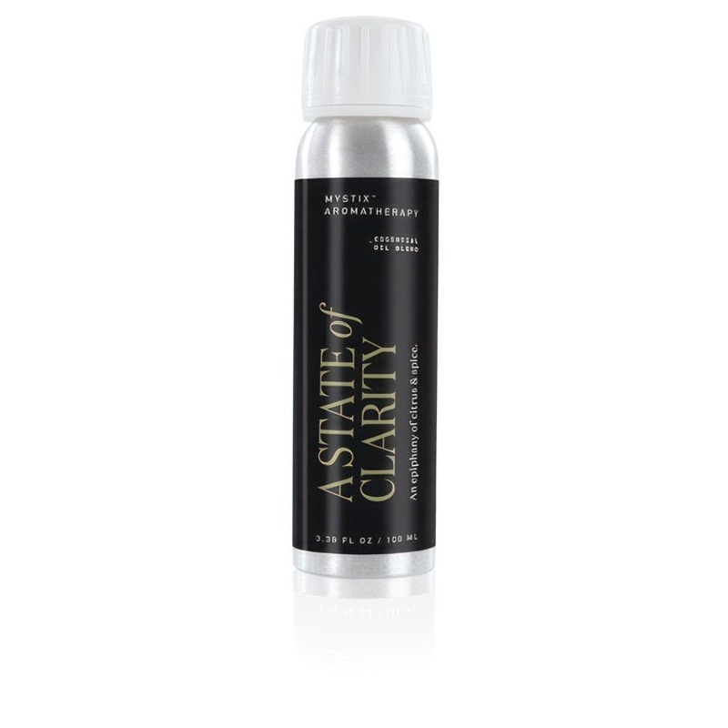 Steamhead Oil Mystix Aromatherapy A State of Clarity Essential Blend 100 Milliliter Blend Contains Lemongrass Rosemary Sweet Orange Ginger Root Red Grapefruit Mandarin Orange Cinnamon Leaf Lemon 5-1/4 Inch 1-3/8 Inch