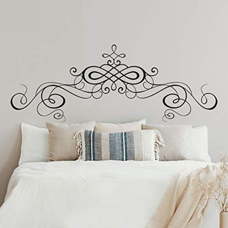 T-MK368 – Adesivi per testiera del letto, 52 x 140 cm, colore: Nero